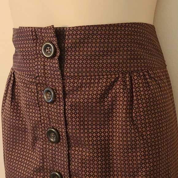 Odille size 4 ruffle mini skirt anthropologie brown academia preppy collegiate - Picture 3 of 13